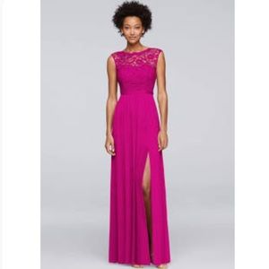David’s Bridal Bridesmaid Dress w/ Lace Bodice